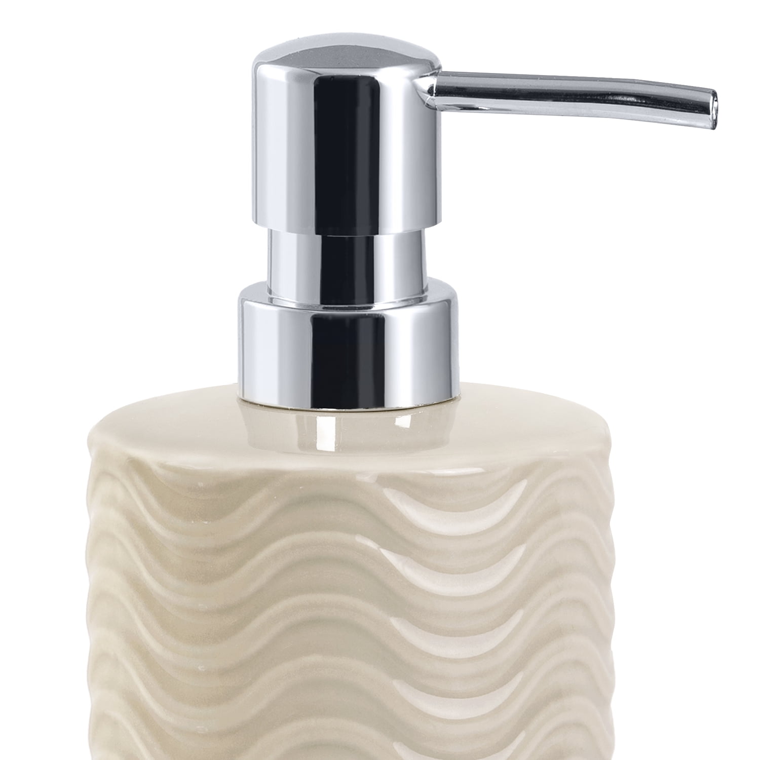 Mainstays Beige Wave 2-Piece Ceramic Bath Accessory Set for Adults
