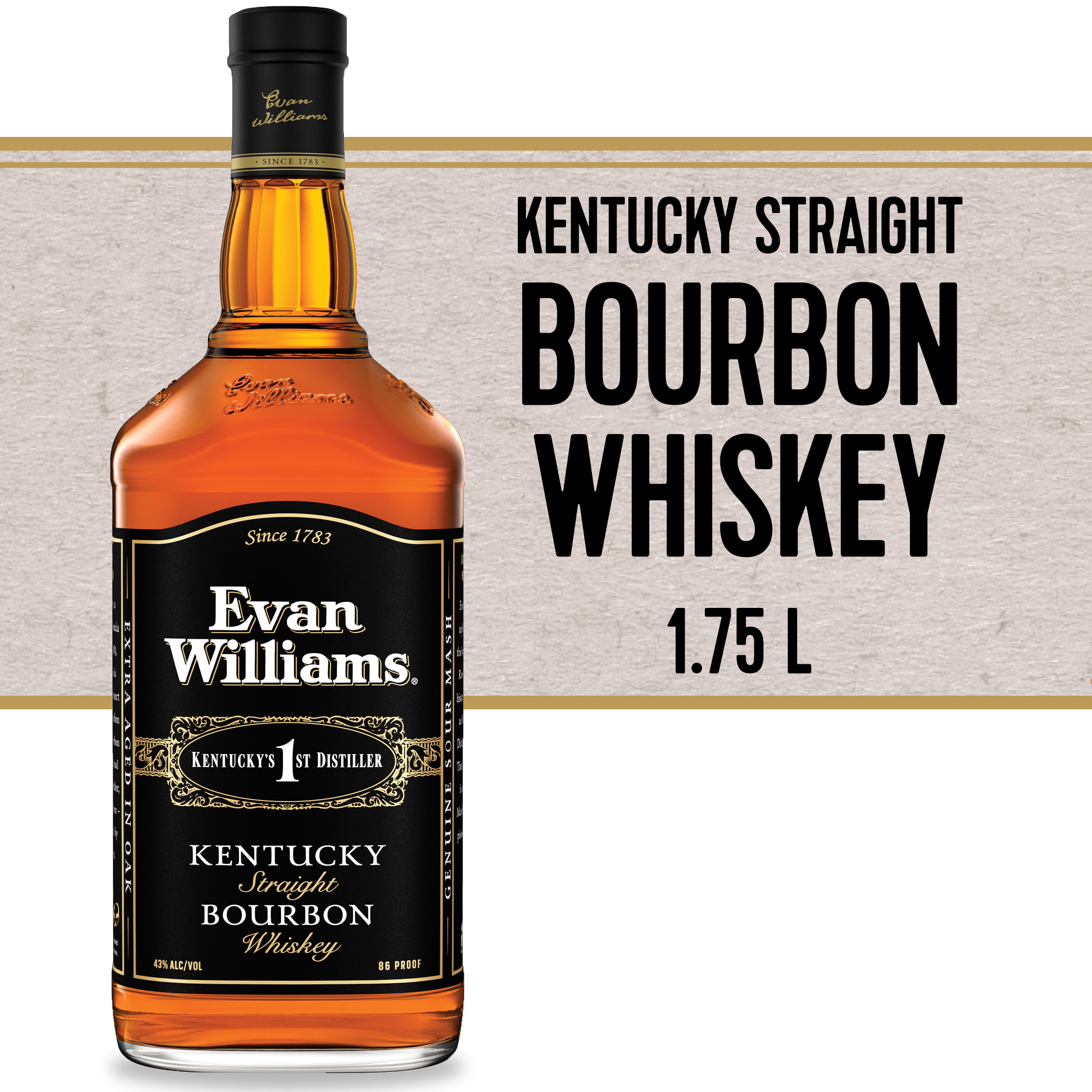 Empty Clean Decorative Evan Williams Bourbon Whiskey Bottle~DIY~ NICE! 