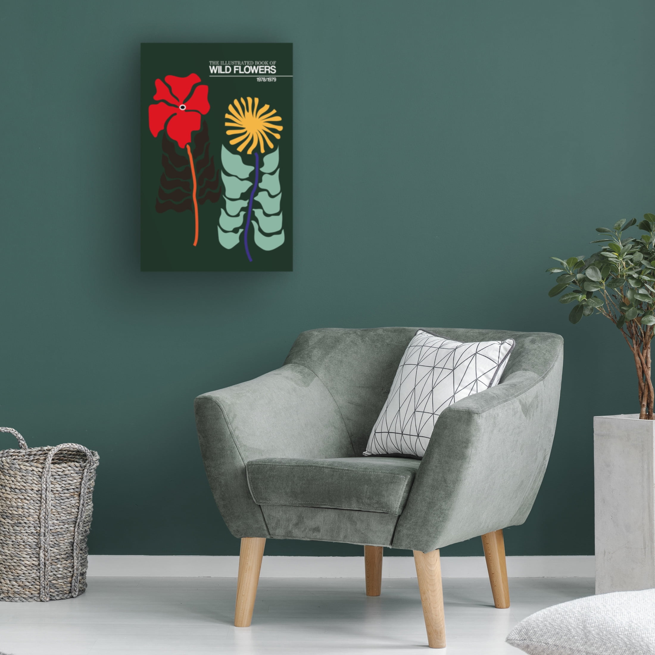 Trademark Fine Art Frances Collett  The Illustrated Book Of Wild Flowers Vol.2 Green Canvas Wall Art