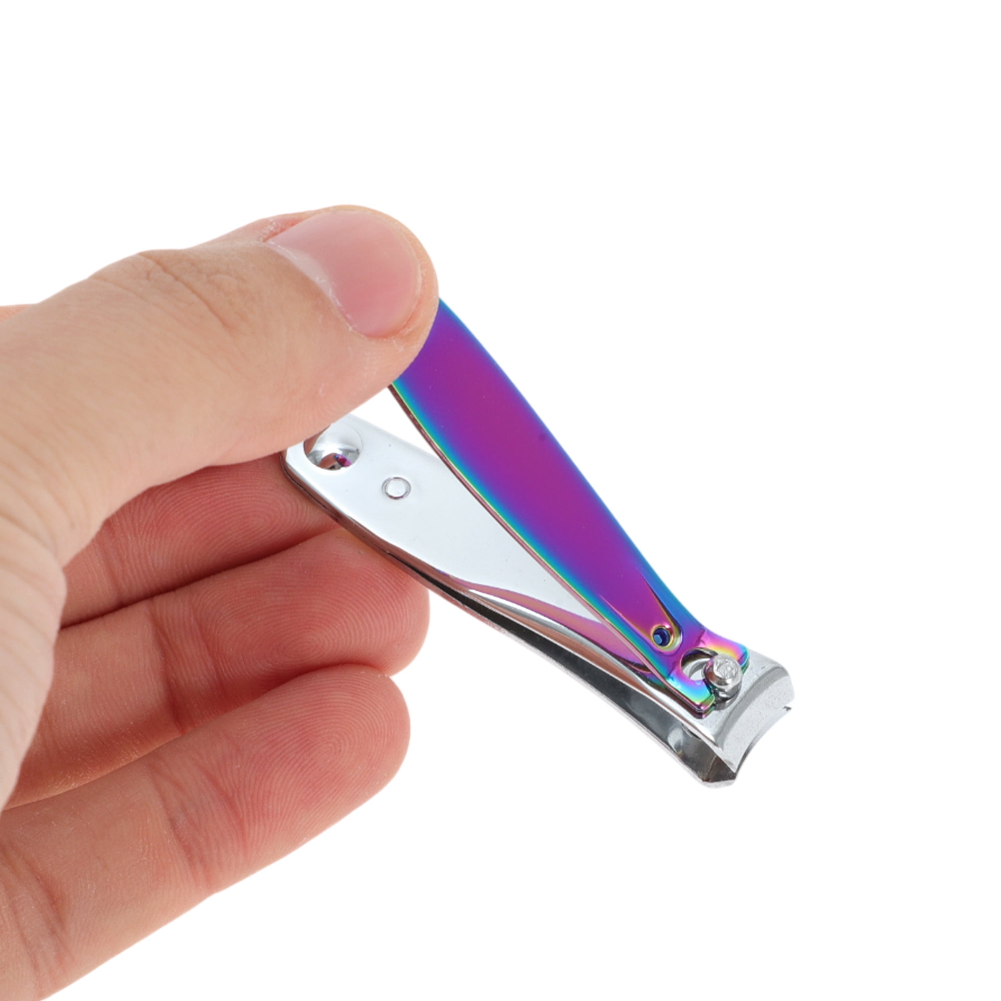 Unique Bargains 1pc Portable Durable Carbon Steel Nail Clippers 2.36" Length Purple Small