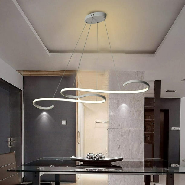 LED Bedroom Light Modern Curve Design Flush Mount Ceiling Lamp Dimmable ...