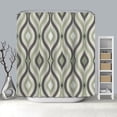thumbnail image 4 of Sage Green Striped Shower Curtain 72x72 Inches Geometric Groovy 70s Abstract Retro Lines Shower Curtain Set Modern Minimalist Waterproof Polyester for Bathroom Deocr with 12 Hooks, 4 of 5