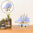 thumbnail image 3 of Voiceine Wooden Sailboat Model Miniature Sailer Decorative Tabletop Beach Ship Ornament Nautical Home Decor Gift for Valentines Day Mothers Day Whit e, 3 of 10