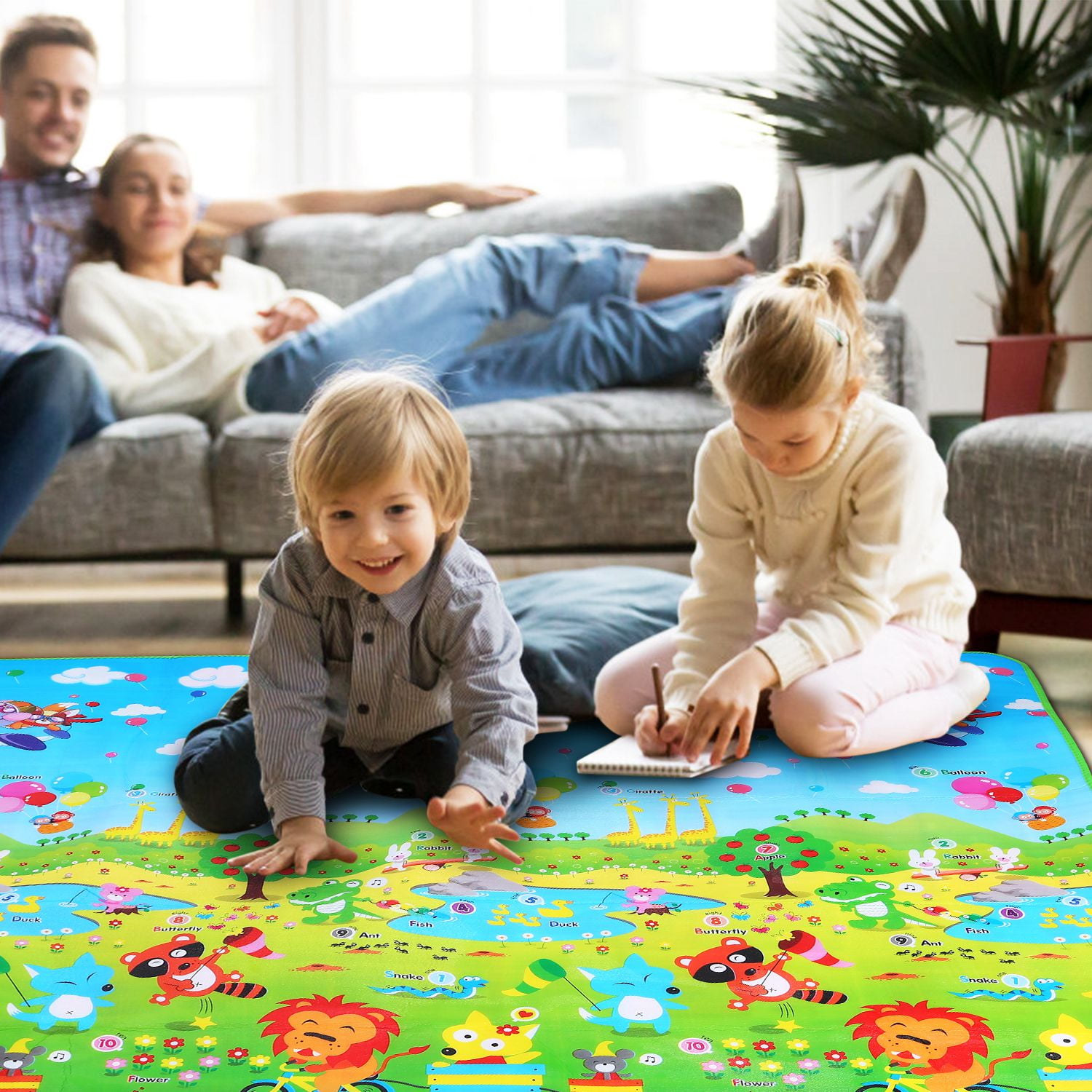 New Educational Game Baby Play mat 2 Sided Kids Crawling Soft Foam Carpet 