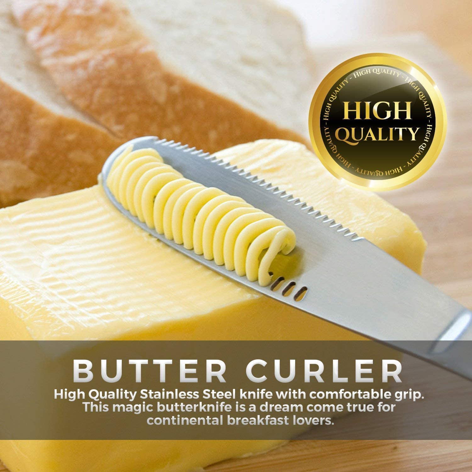 Jean-Patrique Butter Knife and Spreader | A Butter Knife and Spreader with One Smooth, Rounded Edge for Spreading and One Serrated Edge for Slicing