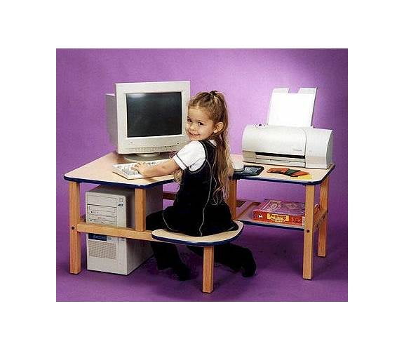 Pre School Kids Dent Resistant Computer Desk White White