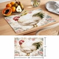 thumbnail image 6 of White Vintage Rooster Placemats Set of 6, Watercolor Farmhouse Flower Pastoral Animal Non-Slip Place Mats Washable Table Mats for Kitchen Dining Table Decorations Indoor/Outdoor, 6 of 9