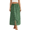 thumbnail image 2 of Maxi Skirts for Women Boho Elastic High Waist Button Front Side Slit Floral Print Flowy Summer Casual Beach Skirt, 2 of 6