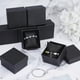 thumbnail image 5 of 10 cajas de regalo de papel para relojes, cajas de joyería pequeñas, cajas de regalo cuadradas de cartón negro con relleno acolchado., 5 of 9
