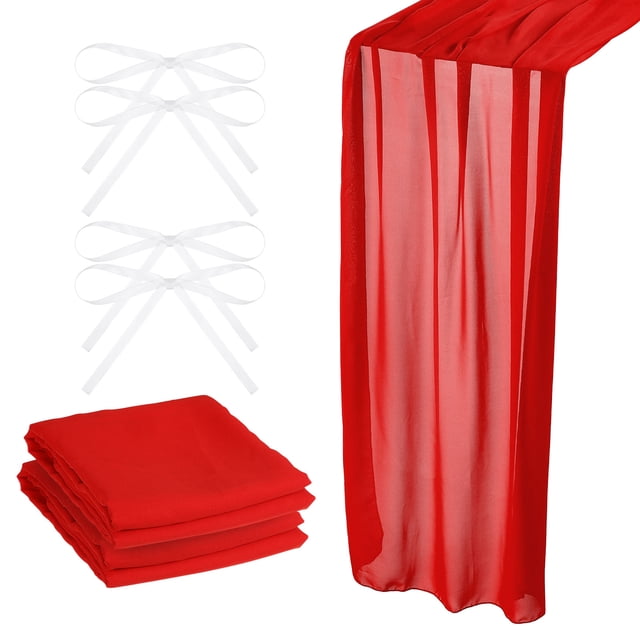 Camino de mesa de Gasa Unique Bargains 2 Paquete 10 Pies 28 x 120 Pulgadas Rojo
