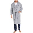 thumbnail image 1 of Nautica Mens Plush Belted Robe, Grey, One Size, 1 of 2