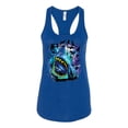 thumbnail image 2 of Great White Shark Species in Ocean | Womens Fishing Jersey Racerback Tank Top, Royal, X-Large, 2 of 3