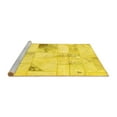 thumbnail image 2 of Ahgly Company Machine Washable Indoor Round Patchwork Yellow Transitional Area Rugs, 7' Round, 2 of 4