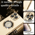 thumbnail image 5 of for iPhone 14 Pro Max Phone Case Magnetic Luxury Plating Clear Case with Camera Lens Protector for iPhone 14 Pro Max Compatible with Magsafe Slim Cover for Women Men-Gold, 5 of 12