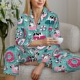 thumbnail image 6 of Honeii Swimming Bulldog print Women's Pajama Sets Long Sleeve Button Down Sleepwear Nightwear Soft Pjs Lounge Sets-XX-Large, 6 of 7