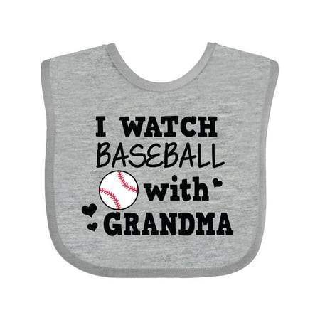 

Inktastic I Watch Baseball with My Grandma Gift Baby Boy Bib