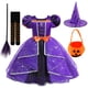 thumbnail image 2 of Vestido de Halloween de calabaza de fantasía para niñas, disfraz de bruja de murciélago para niños, vestido de baile de fiesta de carnaval, vestido de princesa para niños, nuevo Fivean unisex, 2 of 2
