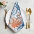 thumbnail image 2 of Coastal Blue Octopus Cloth Napkins, Summer Nautical Marine Life Leaves Washable and Reusable Dinner Napkins Set of 2, Table Napkin for Kitchen Party Birthday Wedding Hotel Housewarming 20"x20", 2 of 9