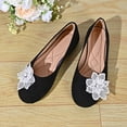 thumbnail image 5 of Miluxas Flats for Women Dressy Flowers Decorative Closed Toe Flats Comfortable Light Faux Suede Slip On Ballet Flats Black 9(42), 5 of 8