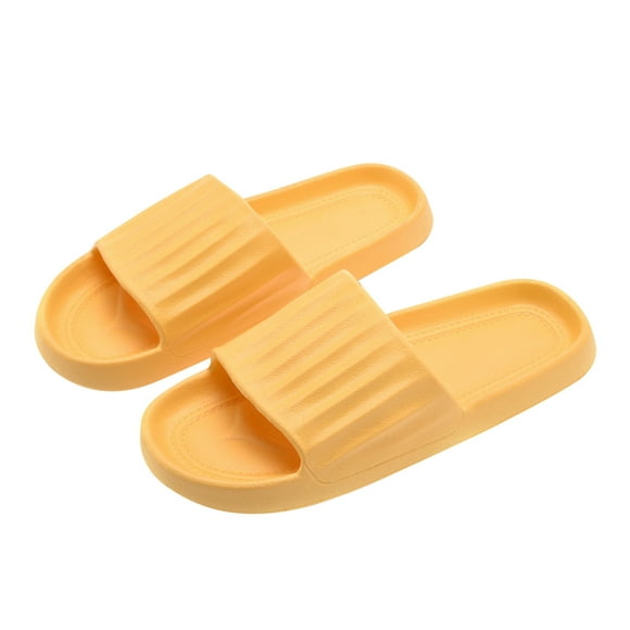 Summer Savings! WJSXC Womens Sandals , Women Men Slippers Home Couple Shoes Indoor Outside Soft Soled Slippers Yellow 8.5