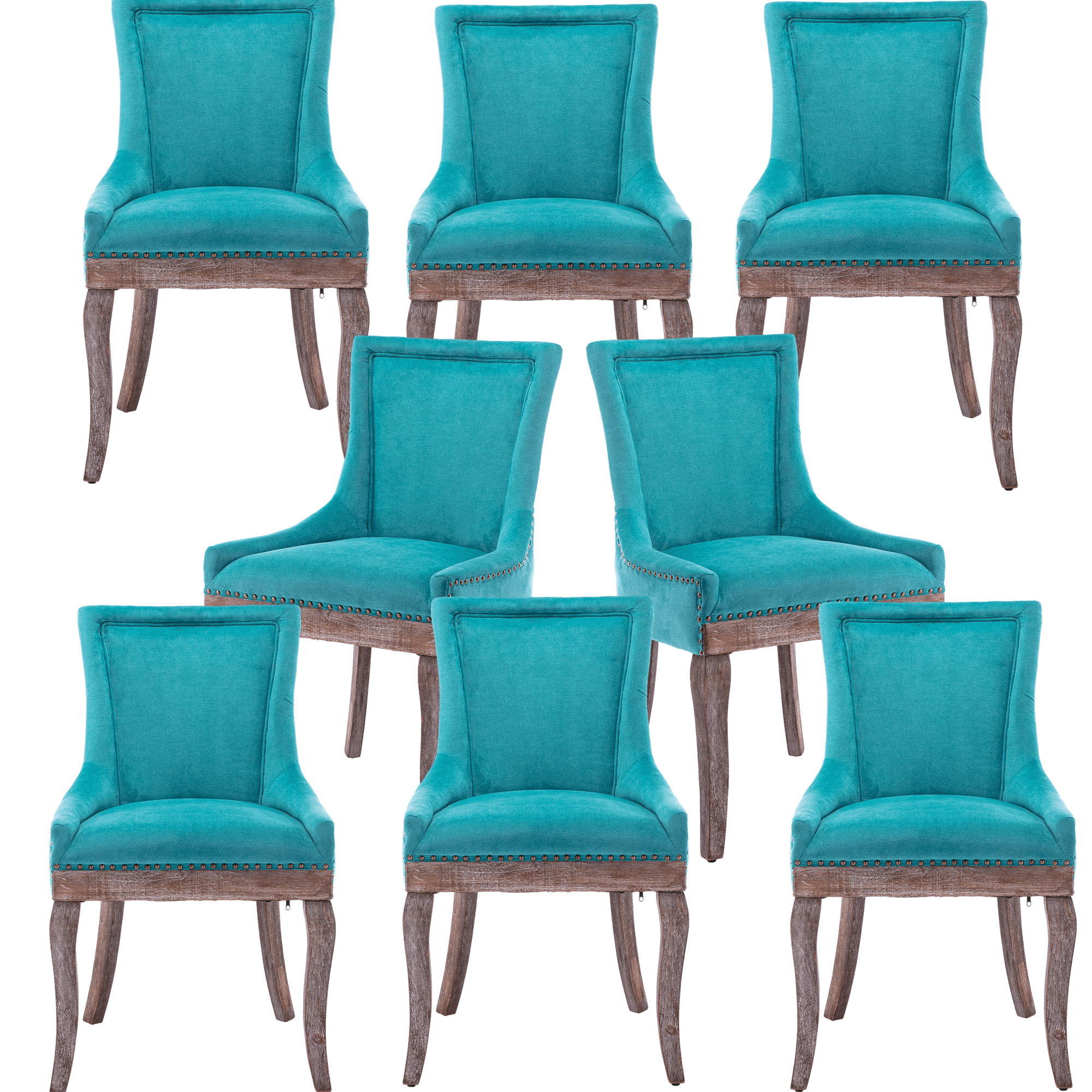 Elegant Button Tufted Side Dining Chairs, Highend Thickened Fabric