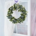 thumbnail image 6 of Artificial Green Leaf Boxwood Round Wreath for Front Door Decoration Ornament, 6 of 7