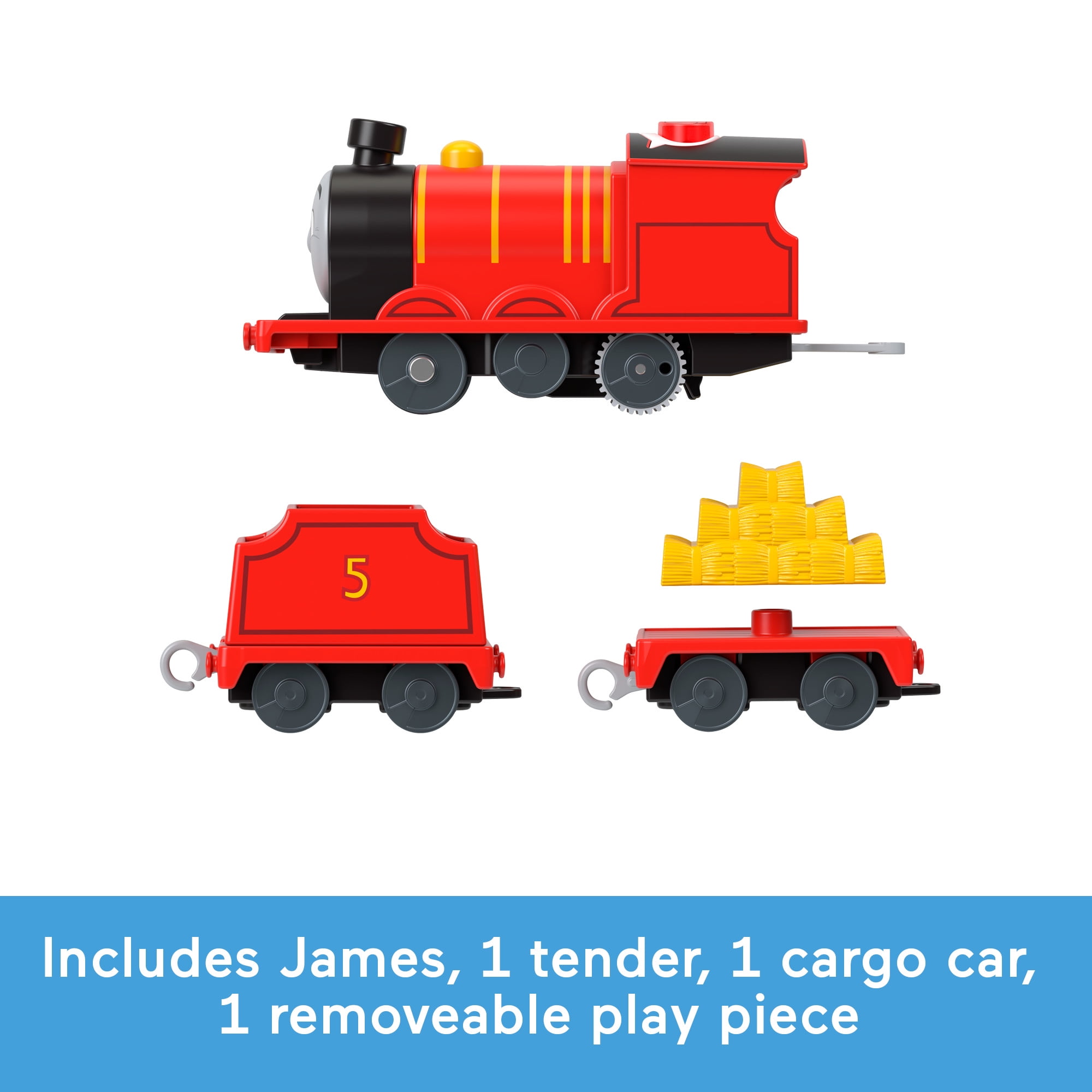 Thomas & Friends Talking James Toy Train Play Vehicle, Motorized Engine with Phrases & Sounds