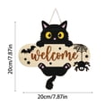 thumbnail image 3 of Halloween Black Cat Welcome Sign, Decorative Wooden Front Door Hanging Plaque Ornament for Porch Wall Home Entryway Decor, 3 of 7