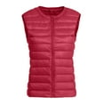 thumbnail image 4 of BKQCNKM Puffer Vest Women Vests for Women 2024 Women Vest Cultivate One Morality Warm V Neck Thin Down Vest Inside Cropped Puffer Vest, Red L, 4 of 5