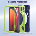 thumbnail image 3 of Funda para Samsung Galaxy Tab S10 Lite/S10 FE/S9 FE de 10,9 pulgadas/Tab S9 de 11 pulgadas, cubierta de silicona resistente con asa, soporte de 360 ​​grados, correa y soporte para S Pen., 3 of 9
