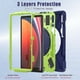 thumbnail image 3 of Funda para Samsung Galaxy Tab S10 Lite/S10 FE/S9 FE de 10,9 pulgadas/Tab S9 de 11 pulgadas, cubierta de silicona resistente con asa, soporte de 360 ​​grados, correa y soporte para S Pen., 3 of 9