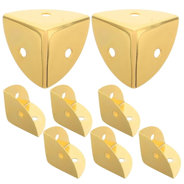 Durable Golden Metal Box Corner Protectors for Home with 8Pcs Iron Guards
