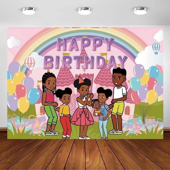 Gracies and Corner Party Decoration Banner Photography Background for Kids Birthday Party Photo Booth Props 4x2.7FT(49x33inch)