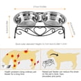 thumbnail image 5 of SLTG Double Bowl Elevated Stainless Steel Feeder with 2 Pet Bowls for Dogs & Cats, Solid, 5 of 9