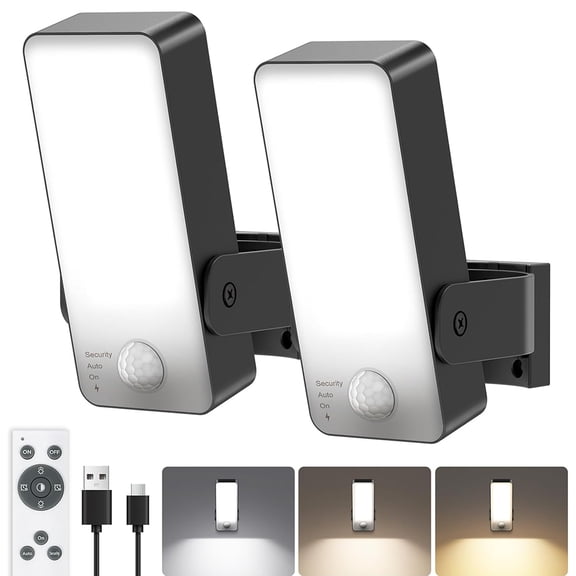 Jercoda 2pcs Wall Light with Motion Sensor, Bright Adjustable 150° Wall Sconces for Outdoor Indoor, Outdoor Wall Lamps for Gateway Garage Hallway Patio Garden, Set of 2