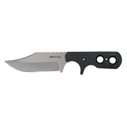 Cold Steel Mini Tac Bowie Fixed Blade Knife, Plain edge, 8Cr13MoV Steel with Secure-Ex™ Sheath and G-10 Styled Griv-Ex Handle