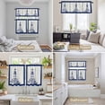 thumbnail image 6 of Lighthouse Kitchen Curtains Sets for Windows 24 Inch Length, Ocean Seagull Vintage Navy Blue Coastal Boat Rod Pocket Window Treatments Tier Curtains and Valances Set for Bedroom/Bathroom, 6 of 8
