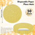 thumbnail image 2 of czcpp-50PCS Gold Paper Placemats Disposable 13.4 Inch Shiny Golden Place Mats Round Decorative Glitter Table Mats for Birthday Wedding Mothers Day Holiday Party Supplies Sparkle Dining Tableware, 2 of 4