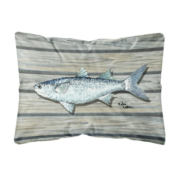 Carolines Treasures 8490PW1216 Fish Mullet Canvas Fabric Decorative Pillow, 12H x16W, multicolor