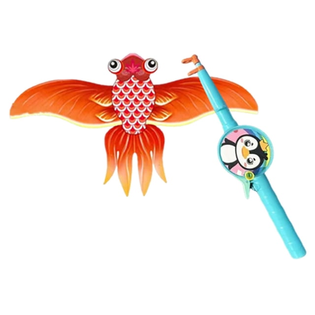 S SERENABLE Kite Toy 50M Line Included Unique Beach Toy for Camping Trip Backyard Garden Fish