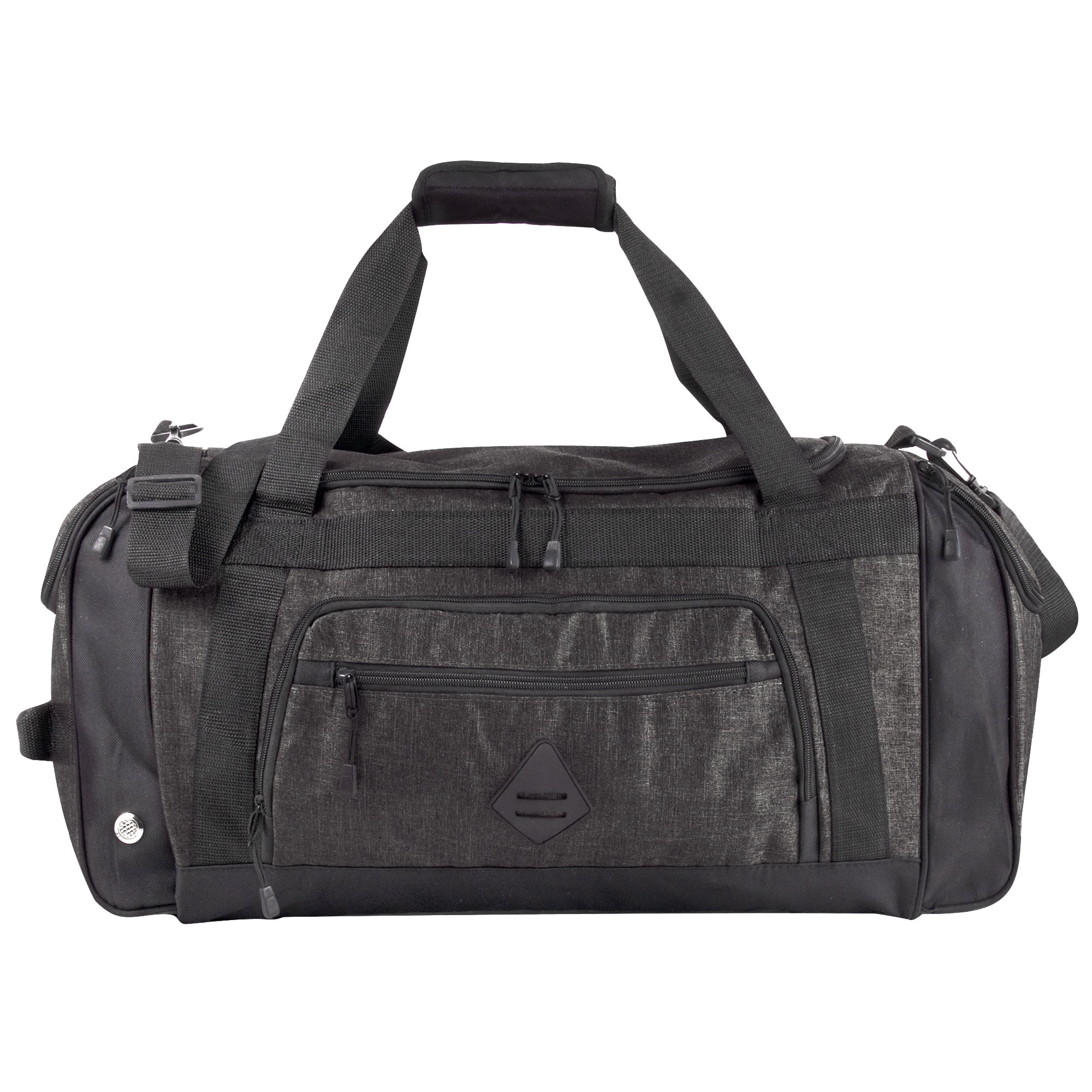 Summit Ridge 24"L Duffel Bag 42 Liter Capacity for Gym Clothes, Sports Equipment, Towels, Sneakers, Travel, Commute in Heather Black