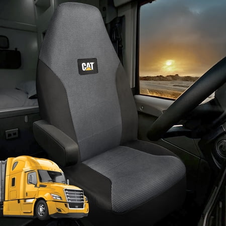 CAT™ Semi Truck Seat Covers – Heavy Duty Interior Accessories for Big Rigs, 18 Wheelers, & Semis – Breathable Mesh Universal Fit Truck Accessories for Semi Trucks – Best Accessories for Long Haul Tru