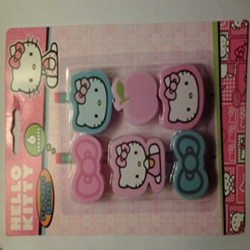 STACKABLE ERASERS SET OF 6--HELLO KITTY 