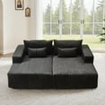 thumbnail image 4 of 87" Oversized Corduroy Cloud Sofa, Double Lounge Sofa Bed with Deep Seat and Removable Pillows, Boneless Upholstered Chair for Living Room or Bedroom, No Assembly Required,Black, 4 of 6