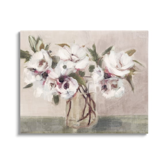 Stupell Industries Traditional White Blooms Bouquet Botanical & Floral Painting Gallery Wrapped Canvas Print Wall Art