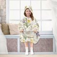 thumbnail image 7 of FORMRS Wearable Blanket Hoodie with Sleeves for Kids Cozy Flannel Sweatshirt, Floral Rabbit, 7 of 7