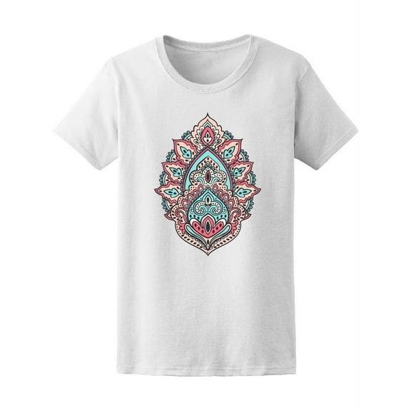 Colorful Paisley Floral Mandala T-Shirt Women -Image by Shutterstock, Female XX-Large