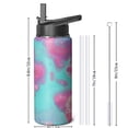 thumbnail image 4 of 18oz Insulated Water Bottle with Straw & Cleaning Brush, Wide Mouth Stainless Steel Flask, Liquid & Marble Print, 4 of 5
