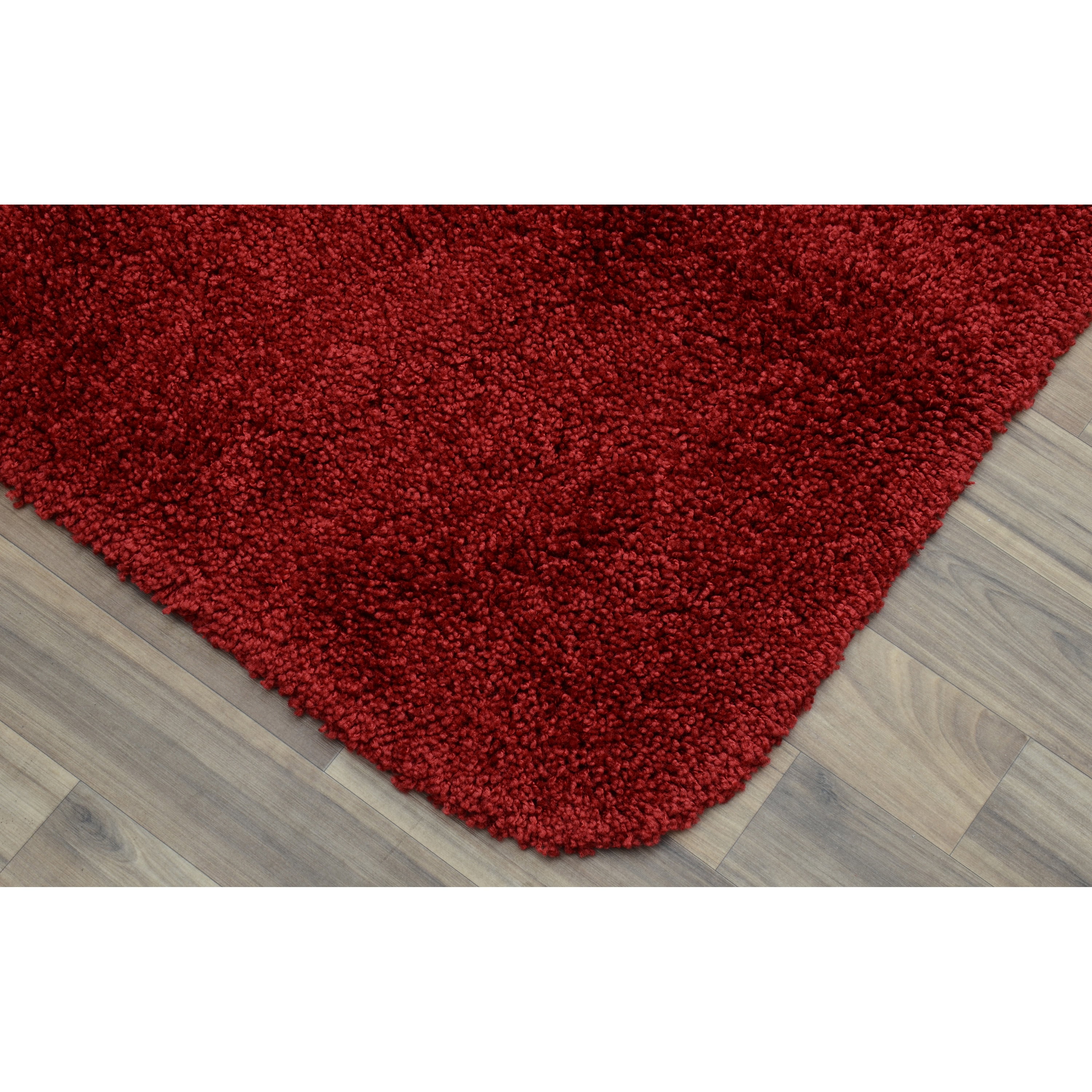 Garland Rug Serendipity Washable Nylon Bath Rug Set, 3 Piece Set (21"x34" Bath Rug, Contour Rug, & Toilet Lid) Chili Pepper Red