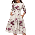 thumbnail image 1 of MesaSe Robe Midi Évasée en Tunique Imprimée Florale pour Femme, 1 of 2